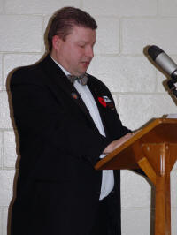 W.Bro. Clive Stephenson, Master of Nickel Lodge, introducing the guest speaker